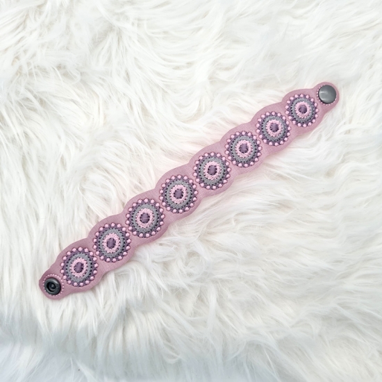 Preview: Armband in altrosa/grau, 22cm lang